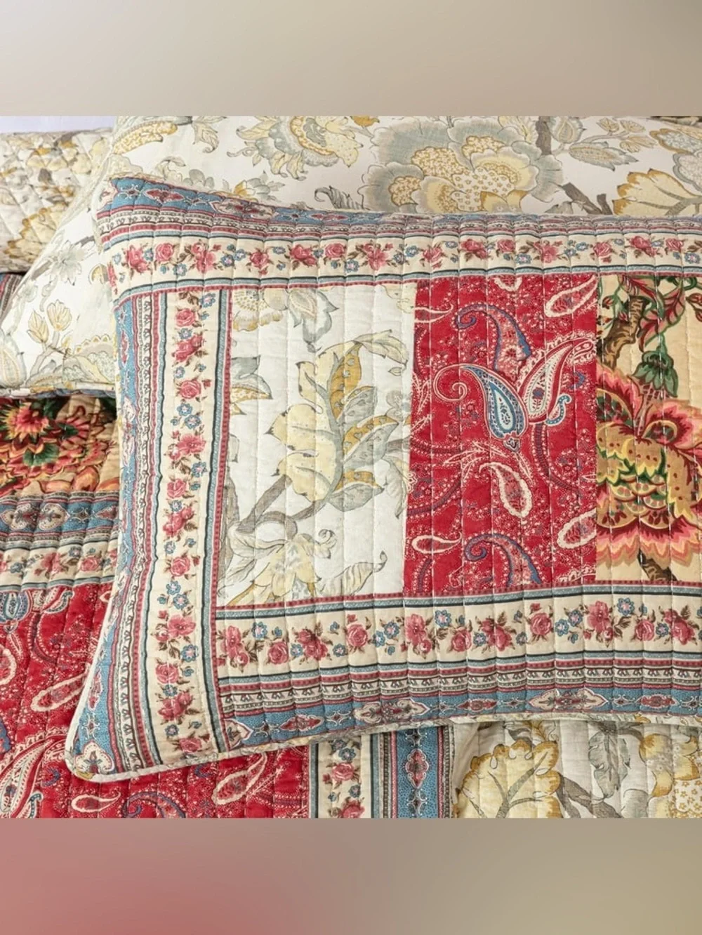 Patchwork Floral Queen 3 piece Quilted 100% cotton reversible